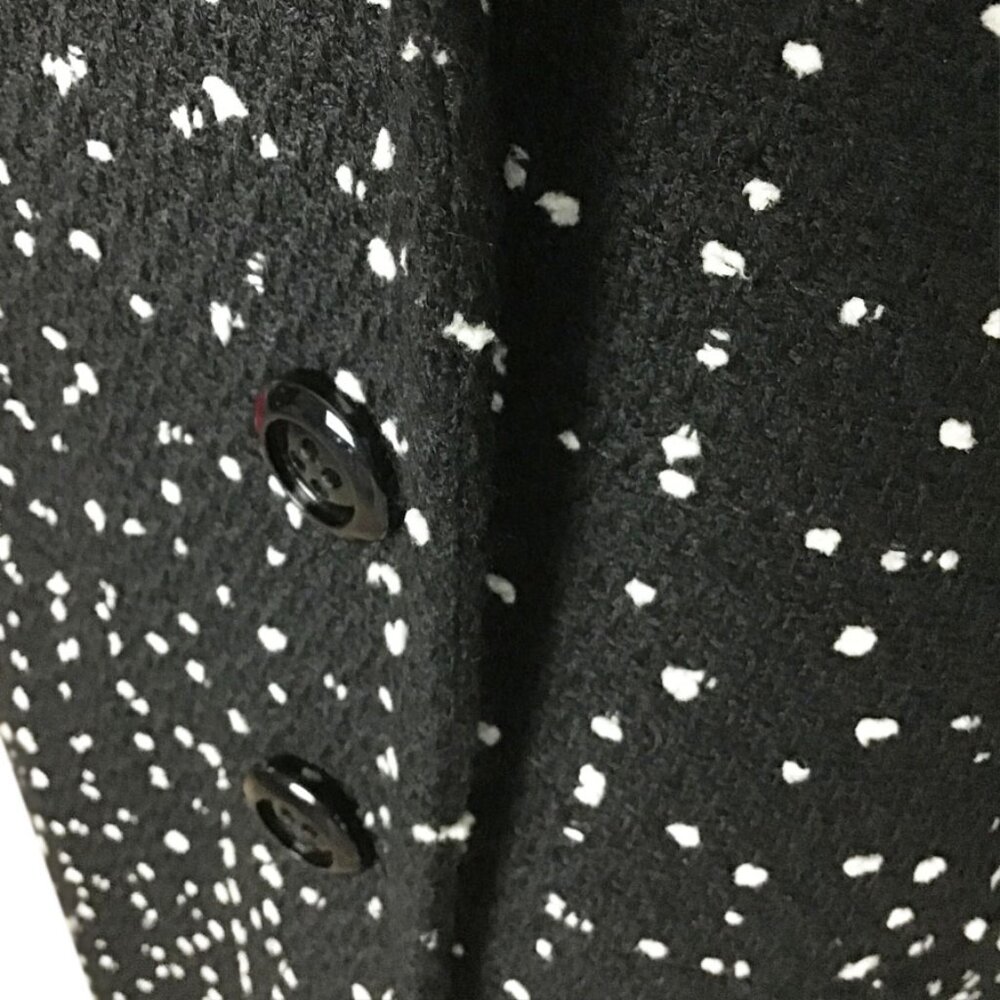 MOSCHINO 1990s Vintage Black & White Salt & Pepper Cashmere Jacket & Mini Skirt - Picture 7 of 16